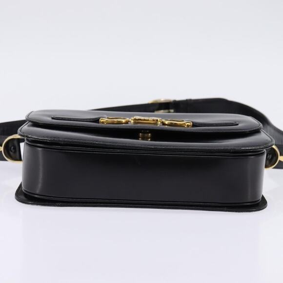 CELINE Shoulder Bag Leather Black Gold - Picture 9 of 12